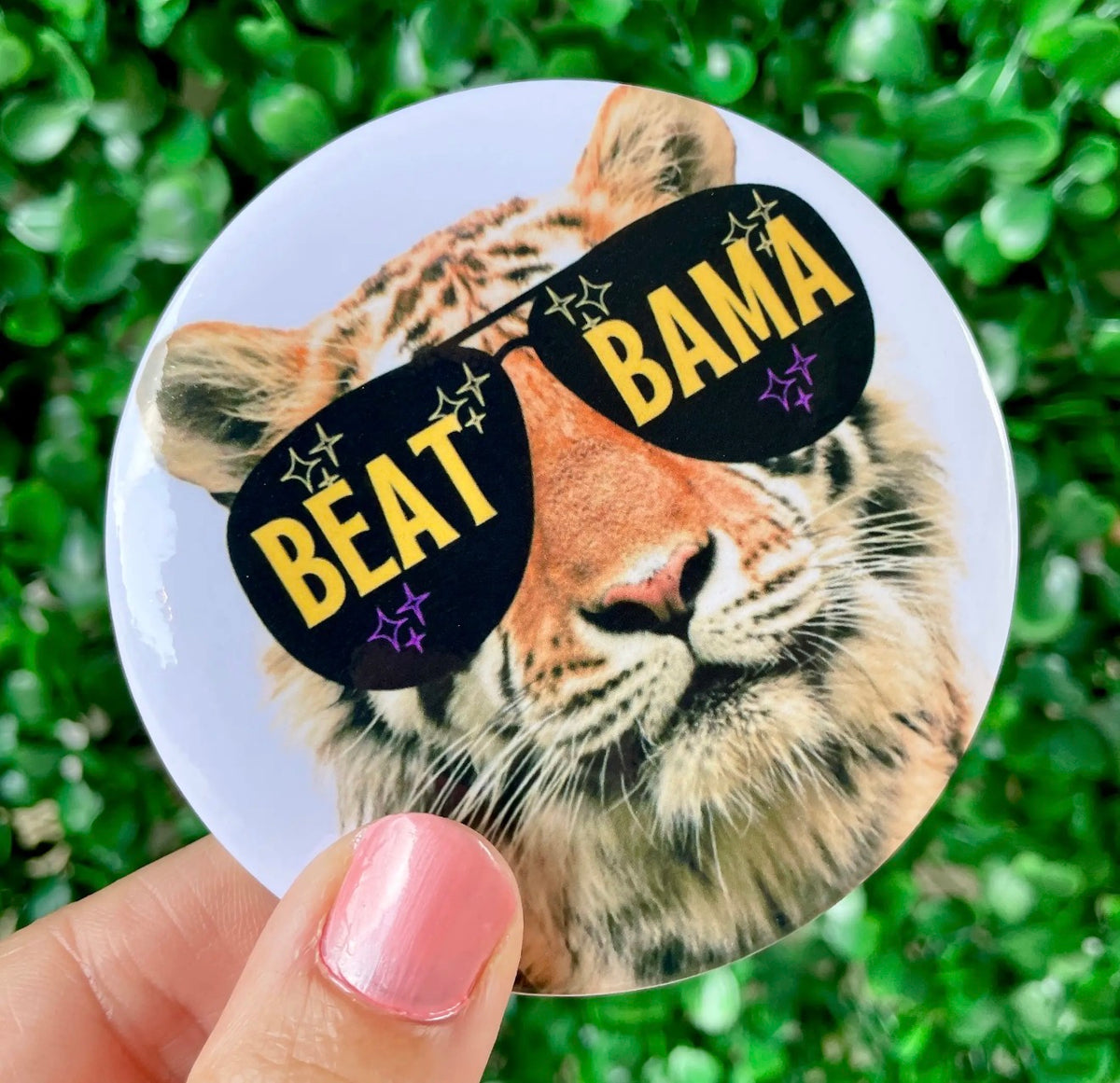 “BEAT BAMA“ Tiger Sunglasses Gameday Button