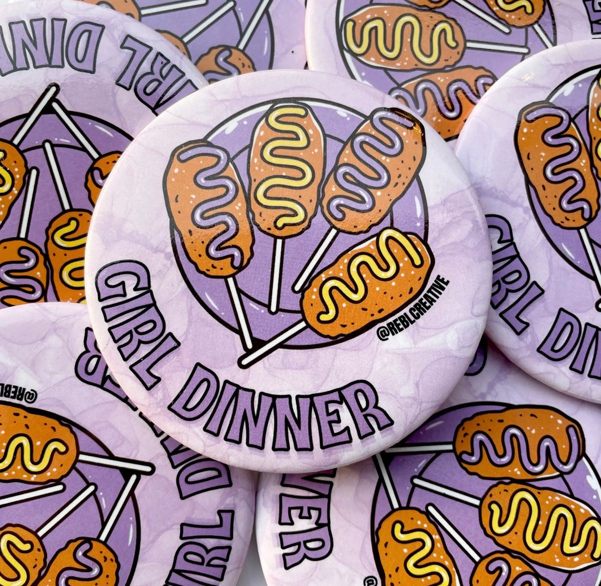 “Girl Dinner” Corndog Gameday Button