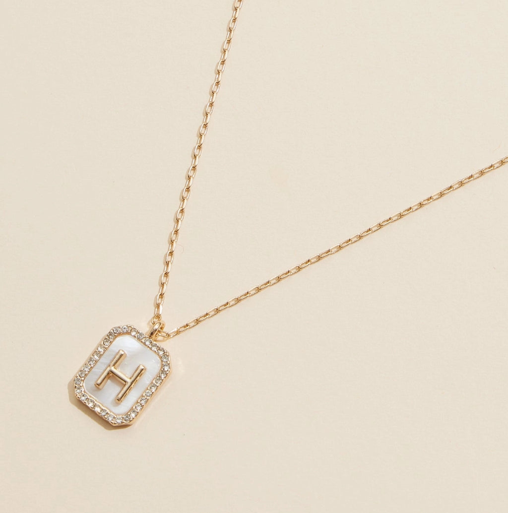 Initial Shell Charm Necklace