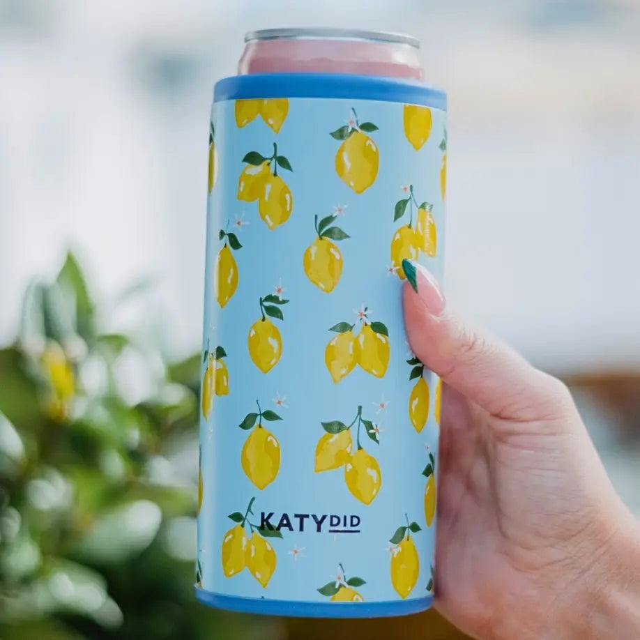 Zesty Lemons Koozie Slim Can Cooler